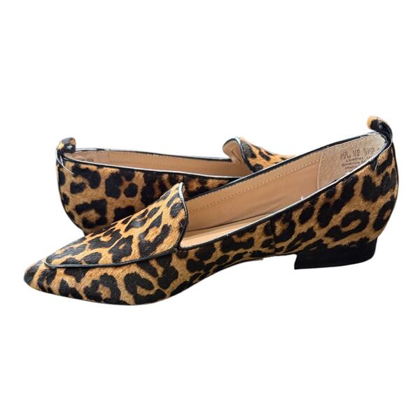 NEW- NWOT Franco Sarto Leopard Calf Hair Loafers Size 7.5M - Picture 4 of 6